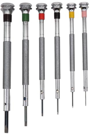 Horotec MSA 01.013 - sortiment av 6 professionella klockskruvmejslar - tillverkad i Frankrike - deponerad modell