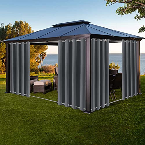 XUIAQZW Outdoor Vorhang Wetterfest mit Ösen Oben und Unten 110x170(BxH) cm Terrasse Vorhänge Outdoor Gardinen Wasserdicht Sonnenschutz & Windschutz Balkon Vorhang Blickdicht Ösenschal