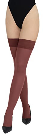 LORES Medias opacas de 60 DEN, medias sin soporte, medias de alto tacón, medias hasta la rodilla, sexy, de silicona, XL-XXL