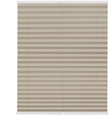 Lichtblick Plissee Klemmfix nach Maß, ohne Bohren, verspannt, lichtdurchlässig, Blickdicht, Made in Germany - Beige 70 cm x 210 cm (B x L)