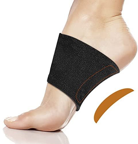 MIAYOHO Fascite plantare, bendaggio per arco plantare, brevettato, inserti di compressione regolabili, inserti ortopedici per piedi piatti, piede svasato, arco alto (42-48 EU (27-30,5 cm), nero)