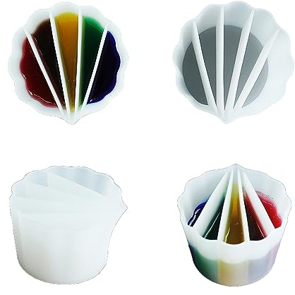 zalati Palettenbecher, geteilte Becher, Silikon-Ausgießer, Farbflasche, wiederverwendbare Trennwände für DIY-Malerei, flüssige Kunst, 5 Kanäle