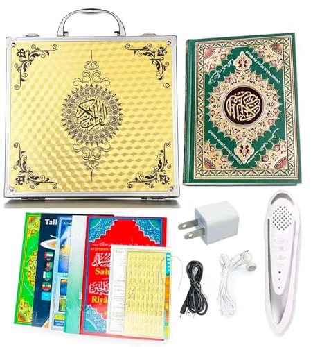 Ramadan Digital Quran Reading Pen Muslim Gift 16GB Memory Downloading Reciters and Languages English Arabic Urdu French, 25 Reciters and Languages, 6 Books - Ideal Ramadan Gift for Kids and Adults