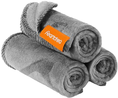 Feandrea Hundedecke, Katzendecke waschbar, 3er Set Haustier-Decke, XS, 60 x 40 cm, für Katzenjunges und Kätzchen, Flanell, Schutzdecke für Sofa, schiefergrau PPB011G01