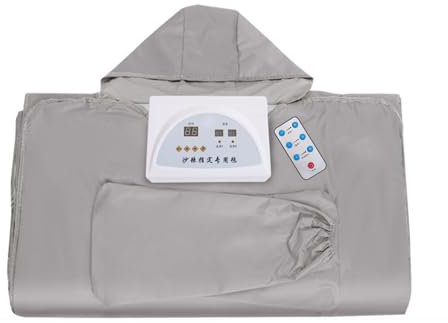 Dremdo Couverture De Sauna, Couverture De Sauna Infrarouge Lointain Oxford Tissu sans Odeur Accueil Sauna Chauffant Couverture Thérapie, Salon De Beauté,Argent