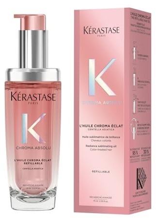Kérastase Chroma Absolu l’Huile Cicagloss, Aufbauendes Pflege-Öl für coloriertes Haar, Farbe und Glanz verstärkende Haarpflege bei gefärbtem Haar, Nachfüllbarer Flakon, 75 ml