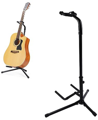 Gitarrenständer, Verstellbar, Faltbar, Bassständer, Tragbar, Klappbar, Stativboden für Akustik- und E-Gitarre, Bass