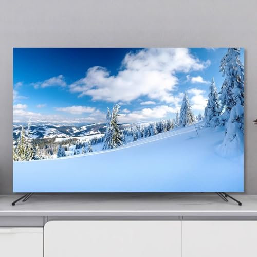 JANEMUA Copertura Decorativa TV, Protezione Solare/Polvere TV/PC Coperture per Montaggio A Parete/Monitor Curvo/da Tavolo/TV da Tavolo, Universale per Desktop/superfici Curve-3||40-43inch