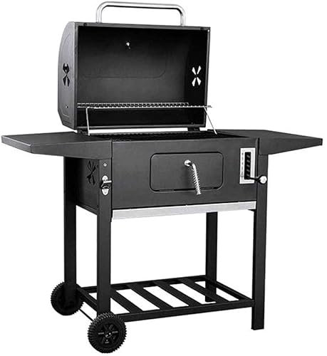 Barbecue a carbonella Barbecue Grande Barbecue a carbonella Barbecue a barile - Robusta griglia di Cottura con Finitura Smaltata e ripiano riscaldante per Feste e cene all'aperto