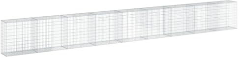 Panier de Gabion, Panier à Pierre Gabion Mur de Soutènement Clôture de Jardin avec couvercle 900x50x100 cm fer galvanisé