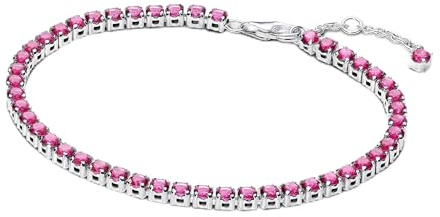 PANDORA Tidlös samling 591469C04-16 sterling silver glittrande rosa tennisarmband med kubisk zirkonia (16 cm)