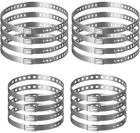 16 Stück Schlauchschellen Edelstahl, Verstellbares Schlauchschellen Set | CV Achsmanschetten Schellen, Universaltyp Pipeline Schellen, 20-50/50-120mm Antriebswelle Schelle für Garten, Haus, Pool
