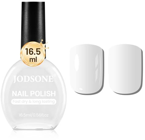 JODSONE 16.5ml White Nail Polish Large Volume Quick Drying Nail Polish, Fast Drying and Long Lasting Color Nail Art DIY Home Manicure Gift for Women
