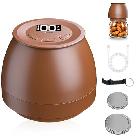 Zivif Electric Mason Jar Vacuum Sealer for Wide Mouth & Regular Mouth Mason Jar, Vacuum Sealer Kit for Food Storage and Fermentation, Includes 10 Jar Lids