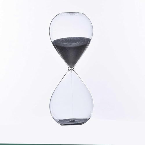 Timer A Clessidra, Timer A Uovo, Timer da Cucina con Orologio A Sabbia, Timer A Sabbia Colorata, Clessidra di Vetro, Timer Orologio A Sabbia per Gioco in Aula Decorazione Dell'uff, Black, 60 min