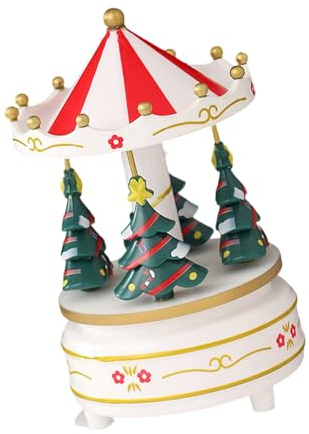 Zuoeay Caja de música giratoria con manivela para árbol de Navidad con melodías de sonido claro, ideal para niños y adultos, caja de música mecánica de Navidad
