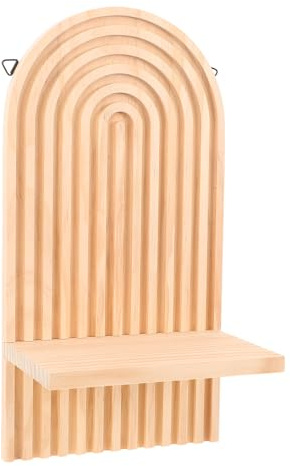 MUCKLILY Soporte de Madera para Vela de Pared Rústico Portavelas para Velas Cónicas Montado Pared Decoración Bohemia para Salón y Dormitorio Fácil Limpieza y Ahorro de Espacio