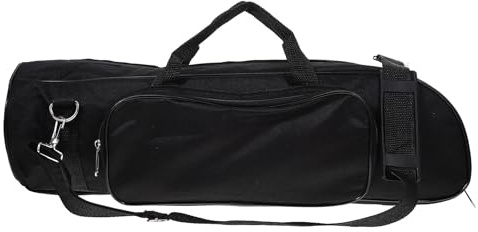 TOYANDONA Sacoche Trompette Rembourrée Portable avec Bandoulière Étui Protecteur Oxford Noir Résistant aux Chocs Usure Sac de Transport Multifonction pour Musiciens