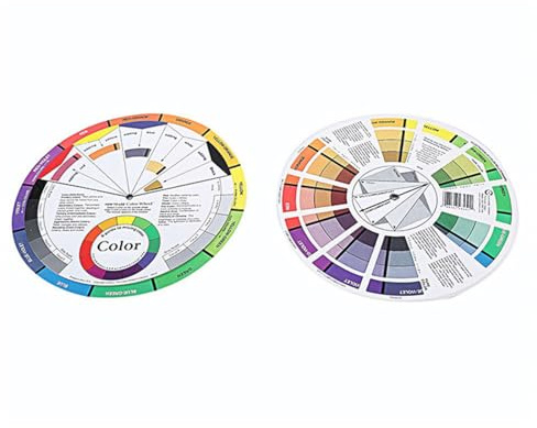 Angoily Roue Chromatique D'apprentissage Outil Créatif en Papier Double Face Affichage Couleur Mixte Rotatif, 2 Pièces pour Mélange de Couleurs pour Nail Art