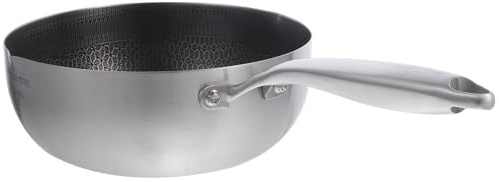 OSALADI Sartén de Acero Inoxidable Antiadherente Diseño de Panal, 18 Cm sin Tapa, Cacerola para Leche y Salsas, Cacerola Portátil para Cocina Doméstica