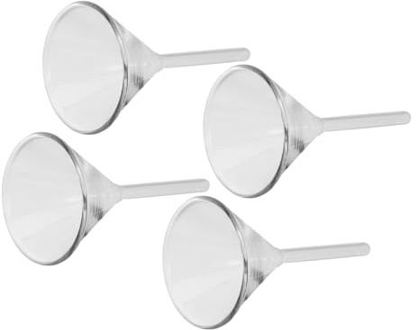 Zerodeko 4 St Transparenta Glastrattar för Påfyllning av Lampolja Bred Öppning och Kort Pip för Spillfri Dosering för Laboratorier Experiment och Påfyllning av Flaskor