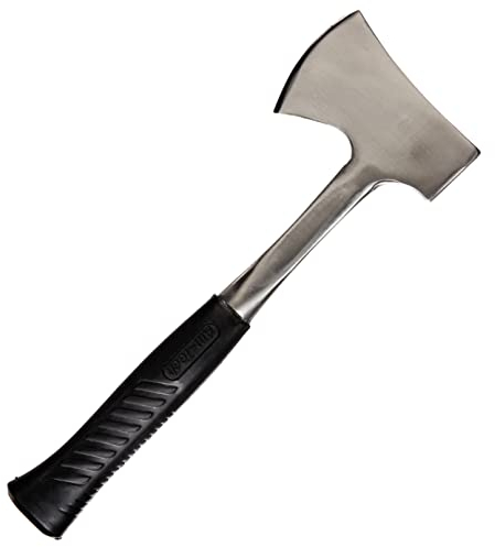 Amtech - One Piece Axe for Splitting Light Wood and Kindling for Camping, Easy to Use with Ergonomic Grip, Long Lasting and Durable Carbon Steel, Includes Blade Guard for Safe Storage