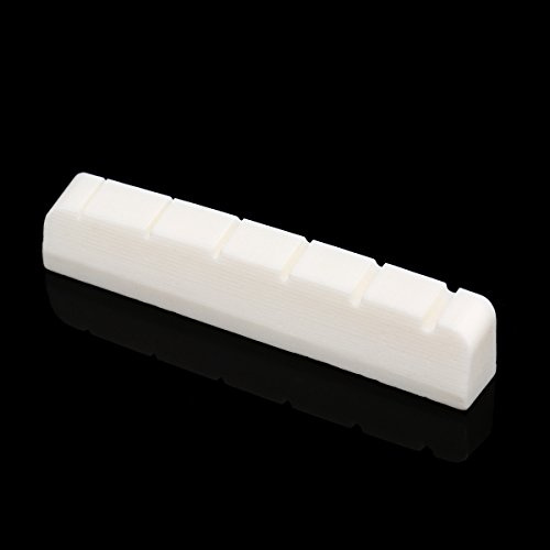 Musiclily 43mm Capotasto in Osso Scanalato Piatto per Chitarra Elettrica tipo Les Paul,43x6x8,5mm (2 Pezzi)