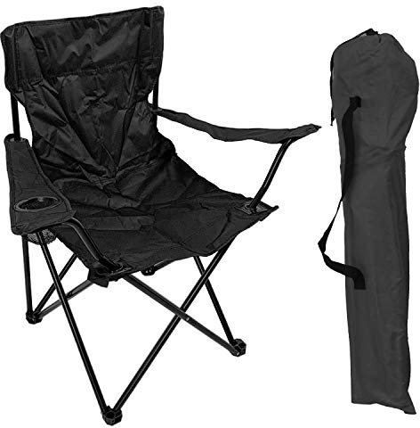 Faltstuhl Campingstuhl Anglerstuhl mit Getränkehalter & Tragetasche - Anglersessel faltbar klappbar