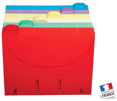 Djois by Smartfolder 119304- Lote de 100 Carpetas portafolios A4 con 3 solapa y perforaciones para archivo- Sistema Patentado, cierre con velcro- Subcarpetas Resistentes y Ecológicas, Surtidos, 100u.