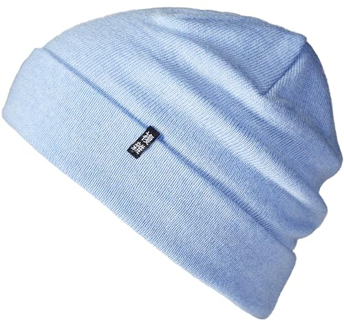 Enter the Complex® Merino Mütze Herren, Beanie Damen, 100% Merino Wolle, Warm und Dünn, Zweilagige Strickmütze, Hellblau