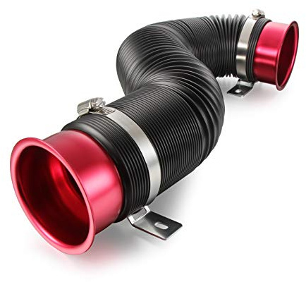 Madlife Garage Universal 3(76mm) Cold Air Intake Flexible Induction Pipe Hose Kit(Red)
