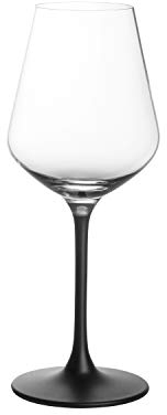 Villeroy & Boch Manufacture Rock, Set De Copas Para Vino Tinto, 4 Piezas, 380 Ml, Vidrio De Cristal, Transparente/Negro