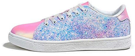 LUCKY STEP Baskets Femme | Baskets à Paillettes | Baskets Mode (Violet Multi, 8US-38EU-5UK)