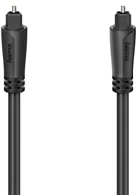 Hama Câble Toslink audio optique 3 m – Son haute fidélité pour home cinéma, TV, barre de son – Compatible Samsung, Bose, Sony, Sonos – Connecteur mâle ODT – Noir