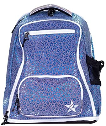 Steel Blue Leopard Rebel Dream Bag with White Zipper