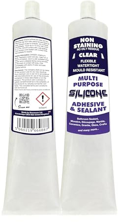 Non-Staining Clear Silicone Adhesive and Sealant (80ml) - Perfect for all Silicone Applications