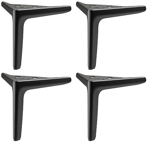 4 Stück Metall Dreieck Tischbeine,Dreieckige Metall Möbelfüße,Metall Möbelbeine Schwarz Set,für Schrank/Sofa/Couchtisch/'TV-Schrank/Badezimmerschrank Ersatzkabinettfüße (20cm/7.87in)