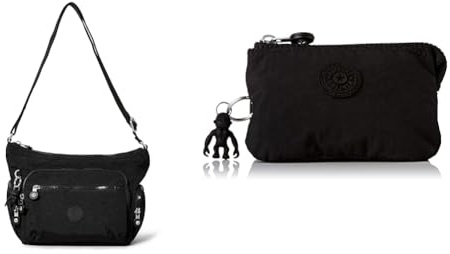 Kipling Damen GABBIE S Borsa a Tracolla, Schwarz (Black Noir), Einheitsgröße Damen kreativitet POUCHES CASES, Black Noir, 4x14.5x9.5 cm EU