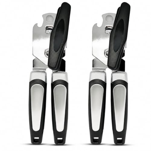 Kansai Convenience | 3 in 1 Manual Tin Opener Can Opener | Stainless Steel | Non Slip Handle | Kitchen Tool | Heavy Duty | Soft Grip | 2PK