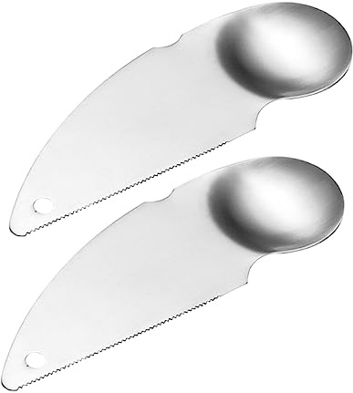 ABOOFAN 2pièces Lot de Cuillères à Kiwis Éplucheuses Coupe-Kiwis Acier Inoxydable Outil pour Éplucher Et Manger Les Kiwis