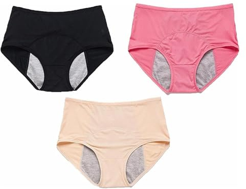 Yacriso 3er-Pack auslaufsichere Damenunterwäsche, auslaufsichere Höschen für Frauen bei Inkontinenz