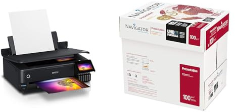 Epson EcoTank ET-8550 3-in-1 Tinten-Multifunktionsgerät & Igepa Navigator Presentation Kopierpapier A4 100g weiß sehr hohe Weiße, 5x500 Blatt (2500 Blatt)
