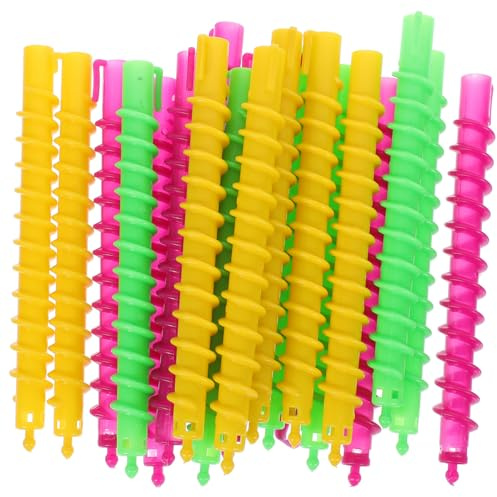 MAGICLULU 100 Bigoudis Spiralés en Abs pour Cheveux, Kit de Permanente Professionnel pour Femmes, 100 Pièces, Adaptés pour Usage à Domicile et Salon de Coiffure Couleur Aléatoire