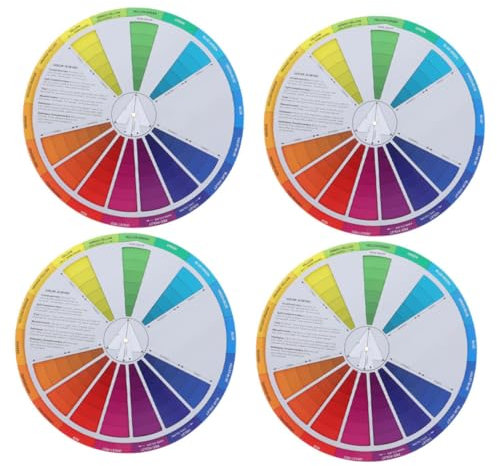 STOBOK 4pcs Rotatable Wheel for Painting Learning Wheel Card Gradient Mixing Palette for Craft Class