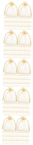 HAPINARY 5sets Organza Schmuck Taschen Kordelzug Mesh Candy Beutel Für Hochzeit Party 100 Stücke * 5
