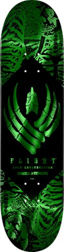 Powell Peralta Skeleton Flight Skateboard Deck, Green Foil, 8.5 x 32.08