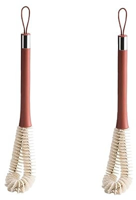Healvian 2pcs Long Handle Cup Brush Mug Cleaner for Bottle Water Cup Feeding Bottle Supple Bristled Cleaning Tool Brush
