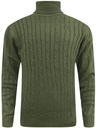 Fashionego Mens Roll Turtle Polo Funnel Neck Jumper Pullover Cable Knitted Sweater Top Warm