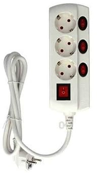 Enkel 3-terminalbas med kabel och anslutning, perfekt för elinstallation och montering av enheter.