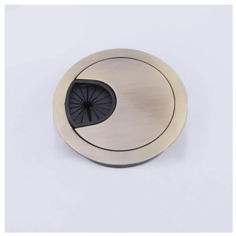 SHUIXIAYUE 2pcs Zinc Alloy Round Table Wire Hole Covers Outlet Port Computer PC Desk Cable Grommet Line Holder 50mm/53mm/60mm/80mm(Bronze,53mm)